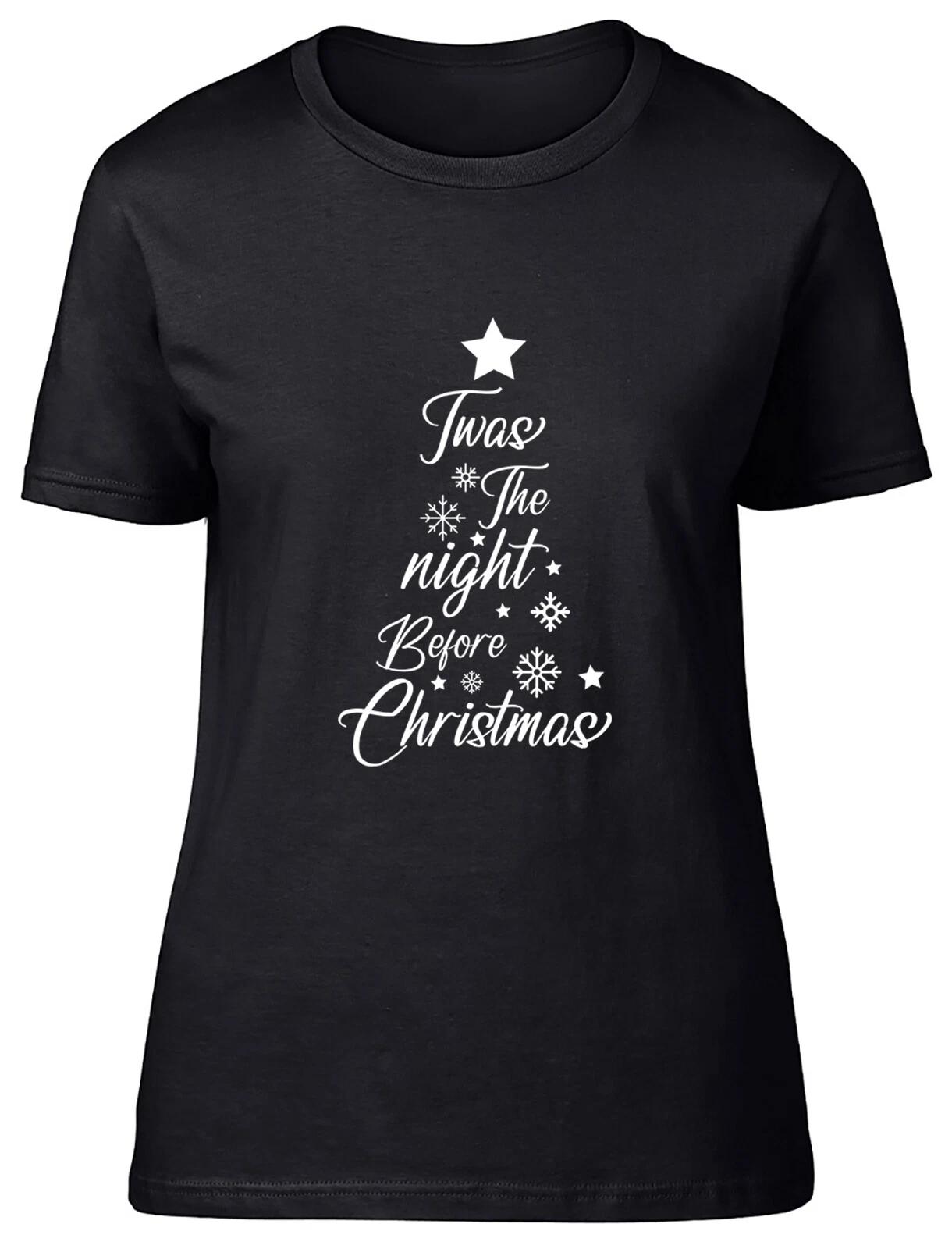Twas The Night Before Christmas Fitted Womens Ladies T Shirt M
