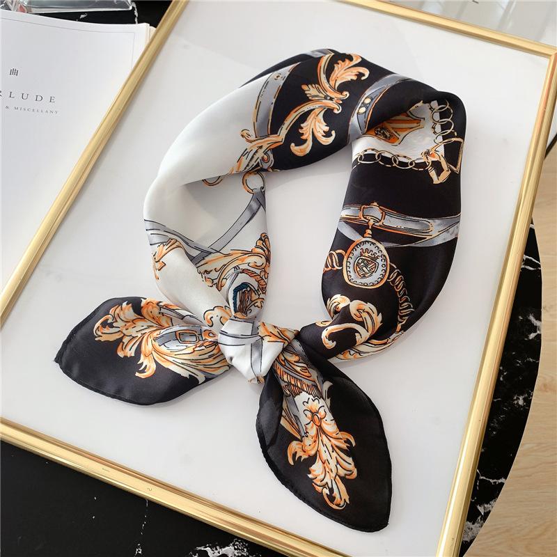 Luxury Silk Feeling Square Scarf Women Print Satin Headscarf Summer Silk Shawl Hair Band Foulard Bandana Echarpe Tie Wraps