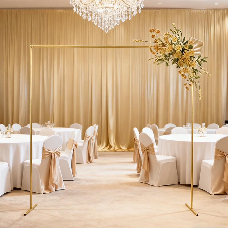 Popular 7.2ft Gold Wrought Iron Archway for Balloons, Photography, or Outdoor Wedding Aisles