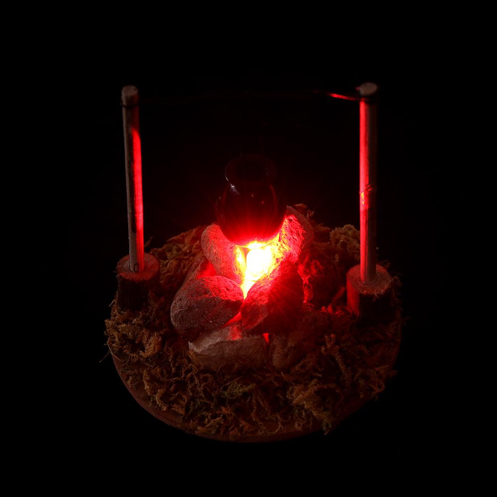 House Micro Landscape Dollhouse Bonfire Fairy Garden Decor Miniatures Campfire Villa Scene Model