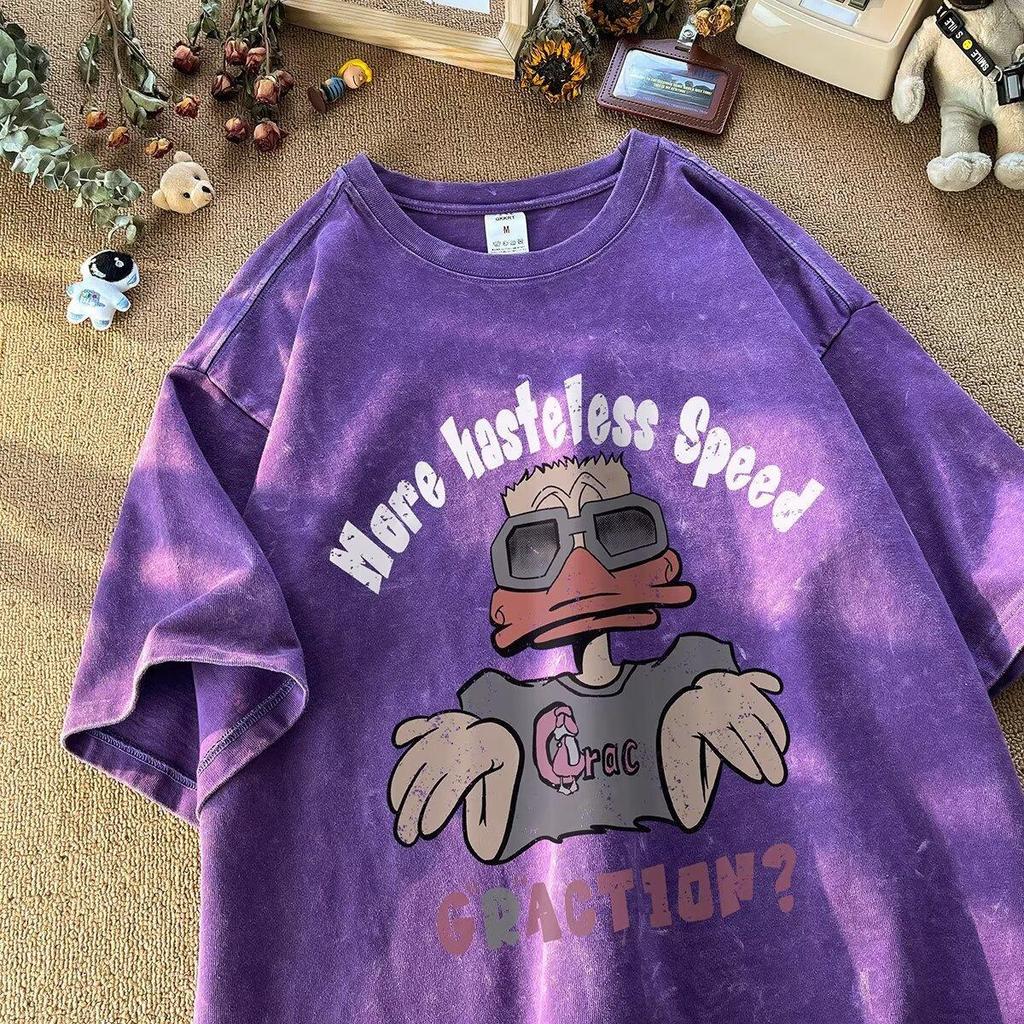 American Style Handsome Heavyweight Pure Cotton Short Sleeved T-shirt for Teenagers and Men Summer Ins Trendy Brand Street Loose Round Neck Top