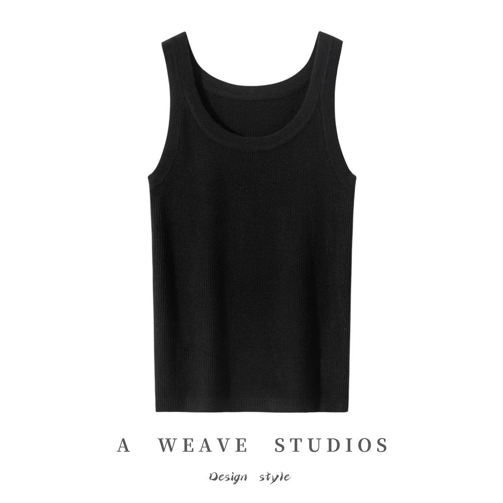 Women's Lightweight Cashmere U-Neck Spaghetti Strap Tank Top - Early Autumn Style