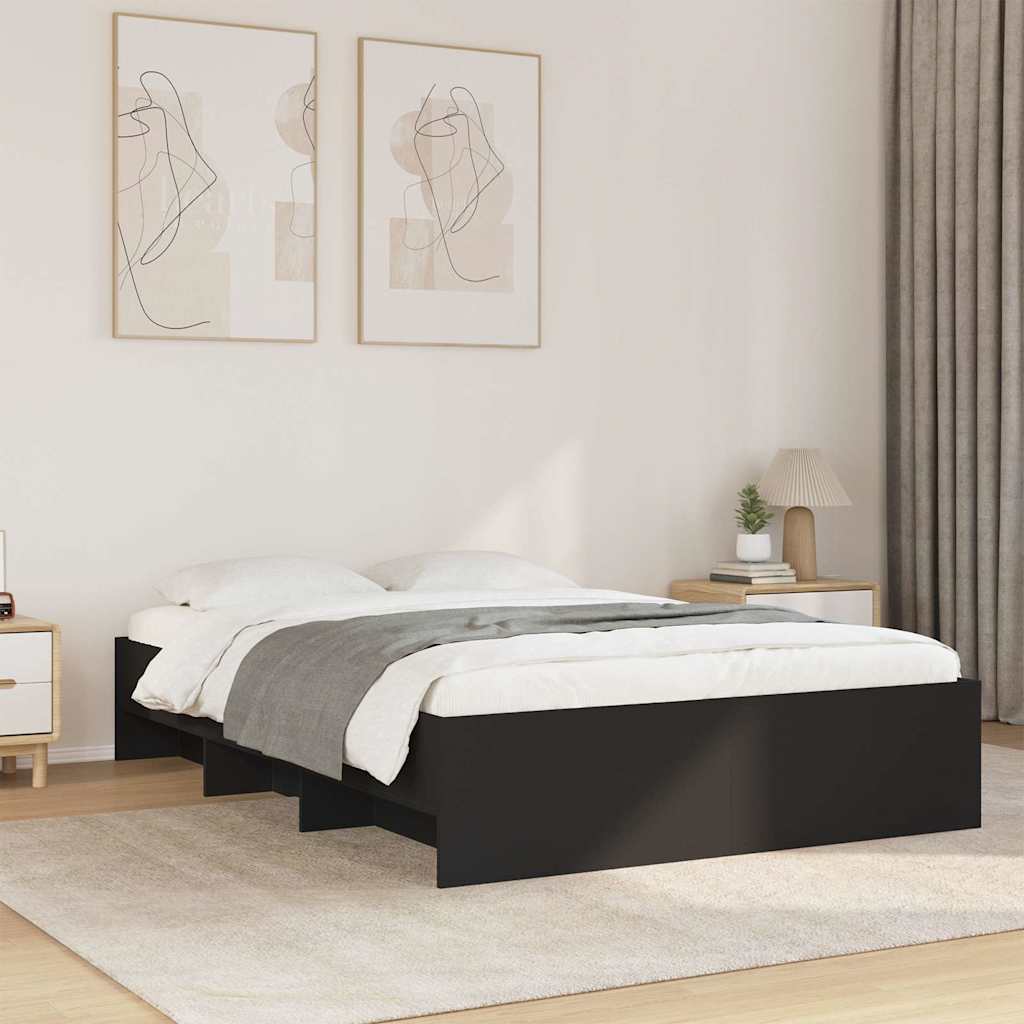 Bed Frame Black 120x200 cm Particleboard