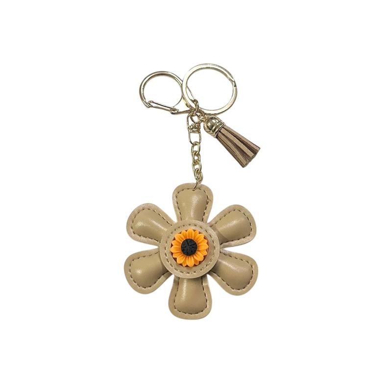 

Creative Leather Sunflower Braided Rope Bag Charm Keychain For Women Ladies Stylish Backpack Ornaments Gift