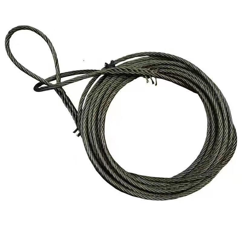 Langshan Carbon Steel Wire Rope with End Loops, 14mm x 8m