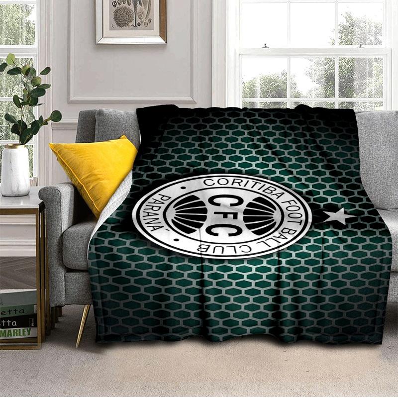 Cori-tiba Football Club Crest Printed Throws Blanket Soft Flannel Blankets for Couch Bed Gifts for Men Women Picnic blanket Christmas gifts