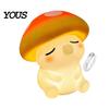 Rechargeable Bedside Lamp with USB Mushroom Night Light, Squishy Silicone Touch Nursery Lamp, Warm White & RGB Color?Changing Colorful 2 Light