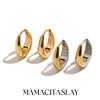 MamacitaPlay 316L Stainless Steel Mixed Color Hoop Earring 18K Gold Plated Waterproof Jewelry For Women Minimalist Earrings Gift