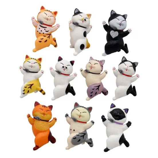 10Pcs Fridge Stickers Cartoon Cat Shape Magnetic Refrigerator Stickers Home Decoration Multi-Function Memo Holder