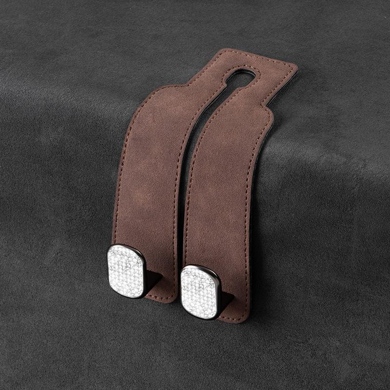 Car Seat Back Hook – Creative Suede-Finish Leather – Rear-Seat Storage & Organizer – Compact Interior Hook