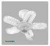 Modern Cross-Border LED Folding Leaf Lamp for Home Bedroom: E27 Screw Base, Crystal Design, Detachable Fan Blades