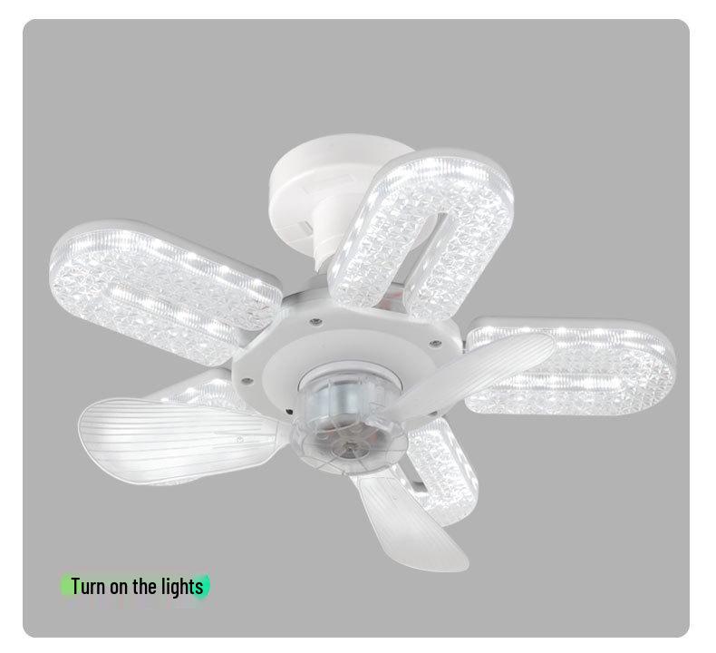 Modern Cross-Border LED Folding Leaf Lamp for Home Bedroom: E27 Screw Base, Crystal Design, Detachable Fan Blades