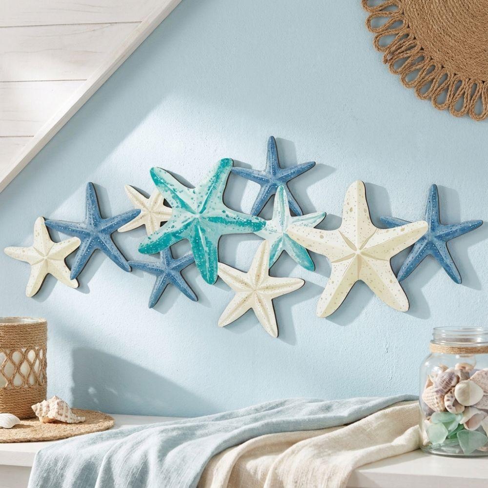 2D Flat Wooden Starfish Wall Decor Nautical Aesthetic Coastal Ocean-themed Wall Art Beach House