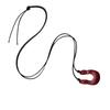 Trendy U Shape Outline Long Leather Cord Necklace Wine Red and Black Alloy Pendant Women Jewelry Accessory
