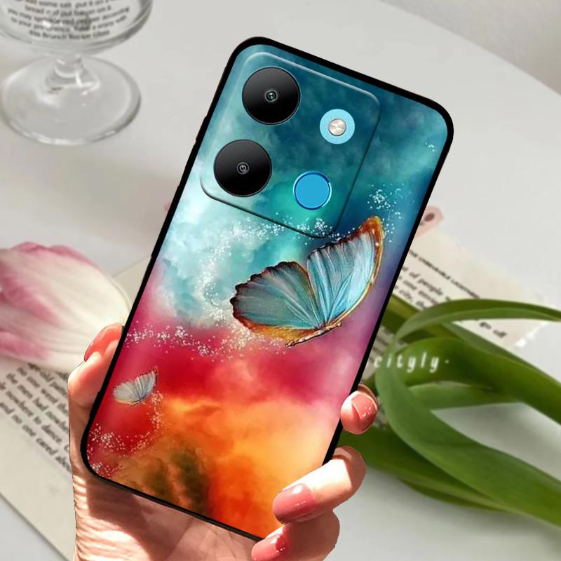 For Infinix Smart 7 Case Luxury Silicone TPU Soft Phone Black Cover Cases For Infinix Smart7 X6515 Funda Protector Coque Capa