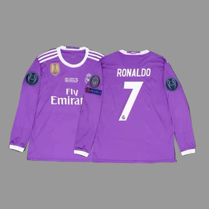 Vintage Futbol Forması Uzun Kollu Klasik Milli Takım Gömleği Beckham Zidane C Ronaldo Retro Futbol Üstü
