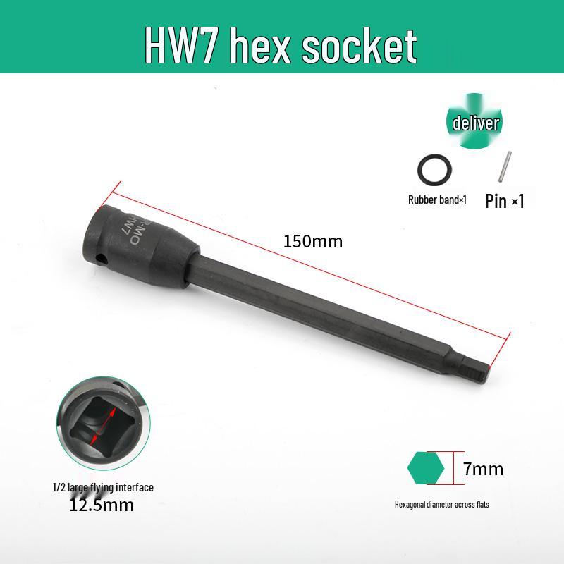 1/2" Extended Hex Bit Air Gun Socket Wrench (150mm)