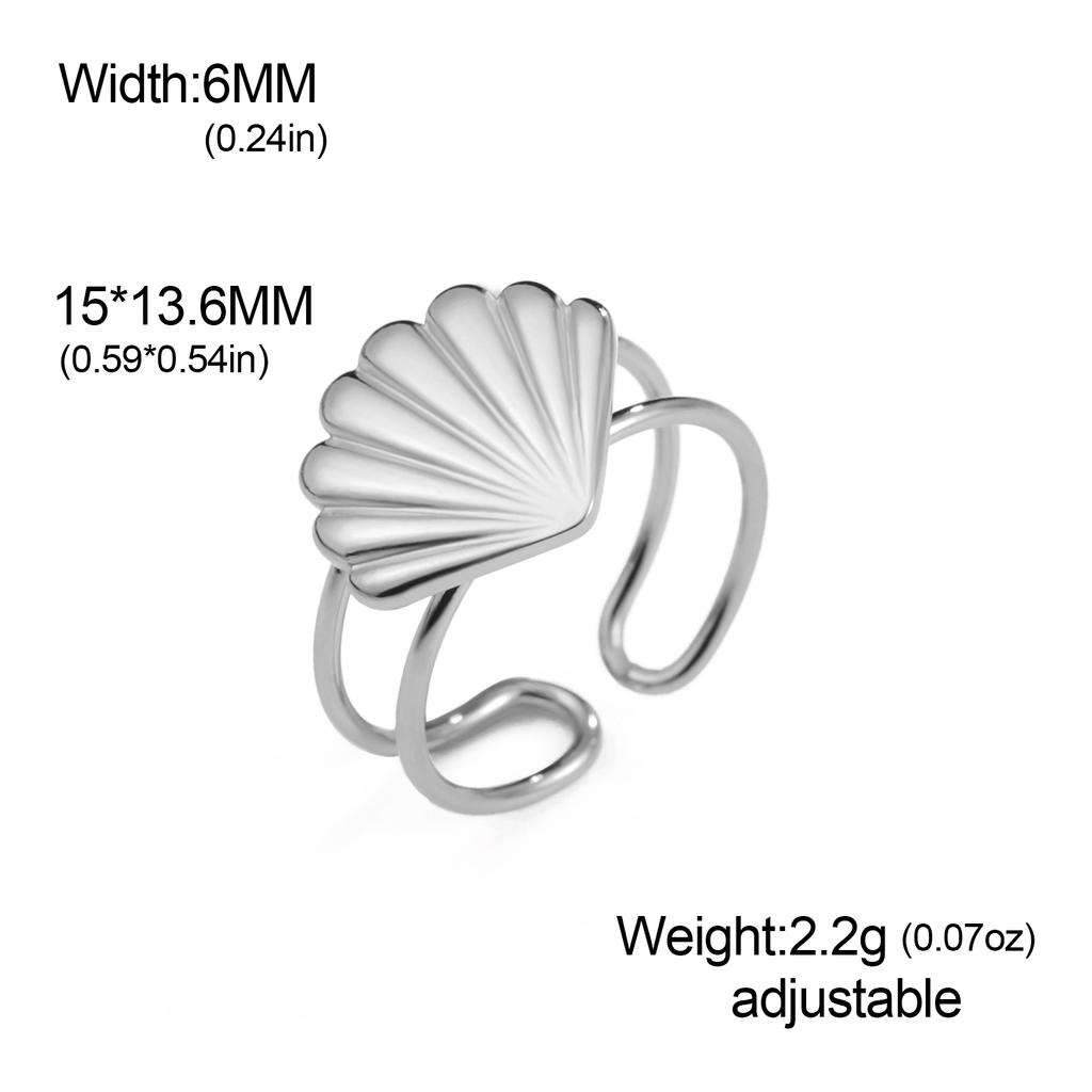 Verstellbare Muschel Seestern Ringe für Damen Edelstahl Sommer Strand Schmuck Gold Farbe Offene Fingerringe 2026 Trendig