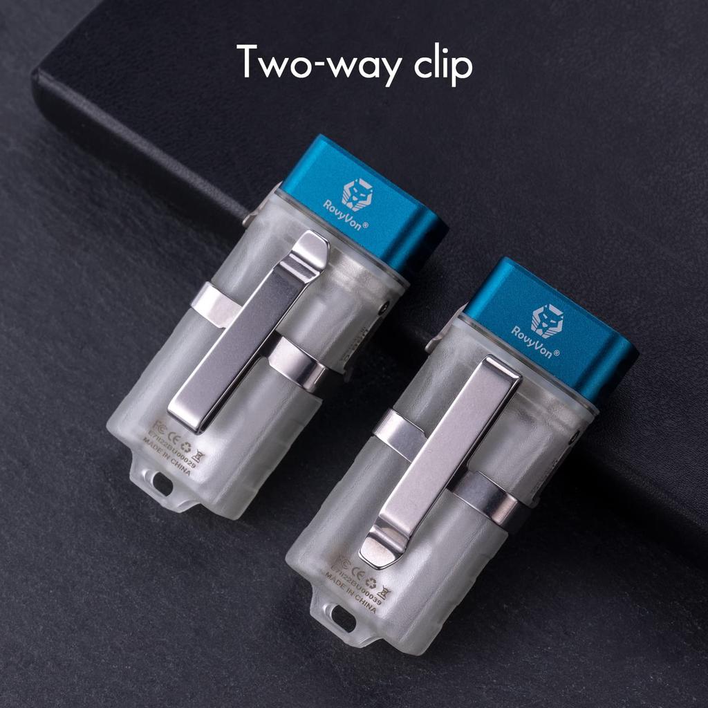 RovyVon E7 700 Lumen Compact Keychain Ultra Bright USB C Rechargeable Pocket EDC Flashlight with AAA Replacement Versatile Side Glow in the Dark