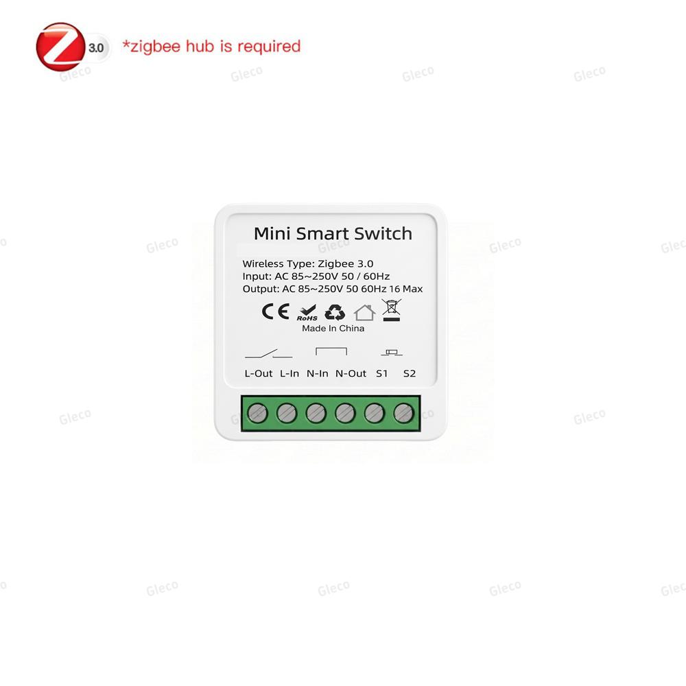 Zigbee Smart Switch Module Mini 10A/16A Optional 1/2 Channel Smart Home Relay Automation Breaker For Tuya Z2M Alexa Google Home TYPE2 1CH