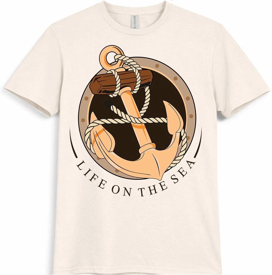 Anchor T Shirt Rope Nautical Maritime Sea Sailing Graphic Tee S