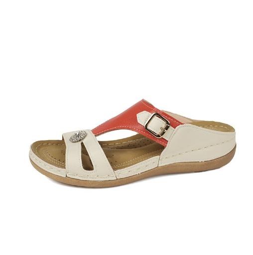 

Модные летние женские тапочки на танкетке, новые ретро-ботинки с открытым носком и поддержкой свода стопы, ортопедические женские сандалии на платформе, повседневная пляжная обувь для отдыха на природе 43