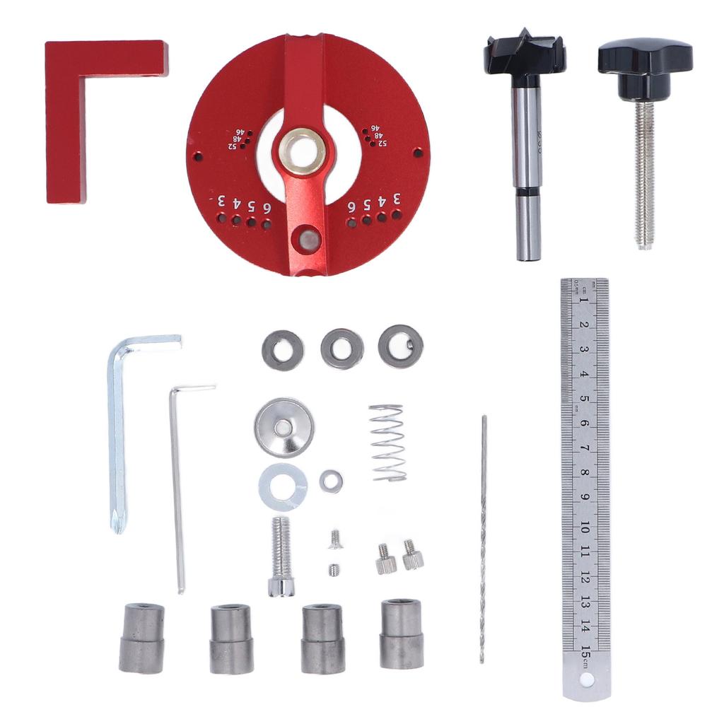 Hinge Jig Drill Guide 35mm Dowelling Drilling Tool Set Kit for Furniture Woodworking