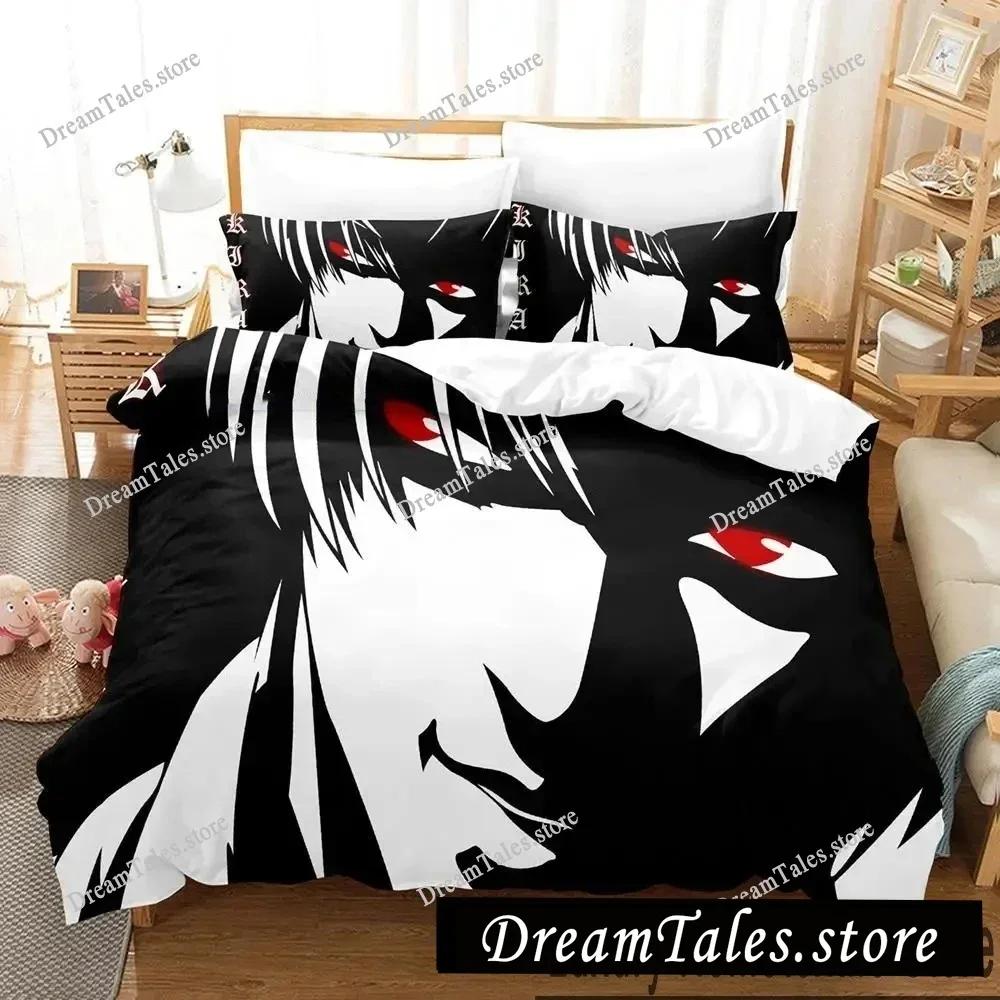Home Textile Cartoons Death Note Cover Duvet Cover Pillow Case Boy Girl Polyester Bedding Set King Queen Twin Size Luxury Gift74