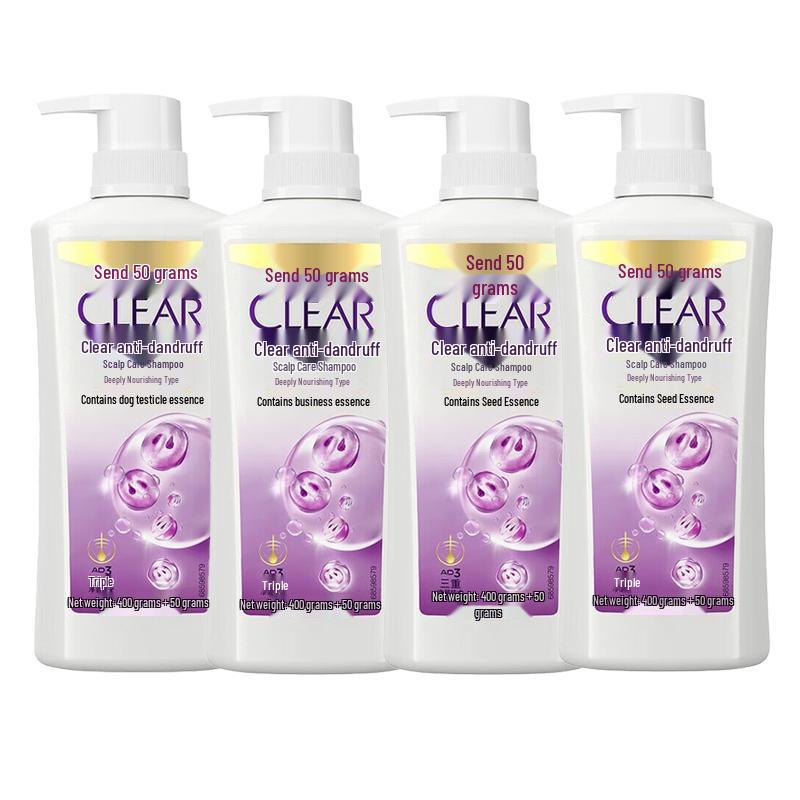 CLEAR Deep Nourishment Anti-Dandruff Scalp Care Shampoo, 4-Pack