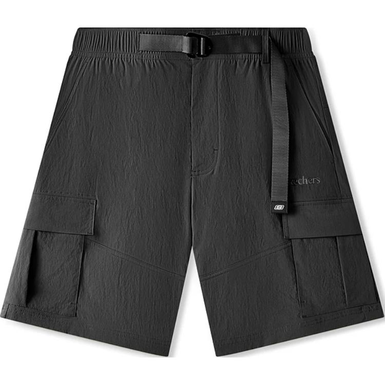 Skechers Fashion Loose Comfortable Breathable Five-Point Casual Shorts Men shorts Carbon-Black L225M100-0018 L