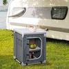 Foldable Camping Kitchen Cupboard with 2 Shelves and Carry Bag, Aluminium and Oxford Fabric 60x49x70cm Grey