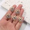 3/5/8pcs alloy owl enamel jewelry, creative animal bird pendant, suitable for DIY bracelets, necklaces, jewelry making, earrings
