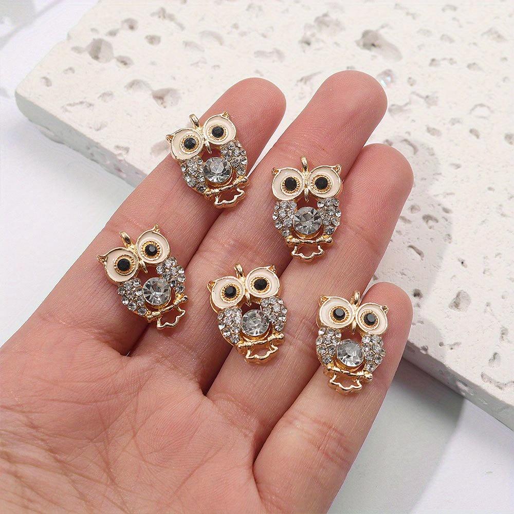 3/5/8pcs alloy owl enamel jewelry, creative animal bird pendant, suitable for DIY bracelets, necklaces, jewelry making, earrings