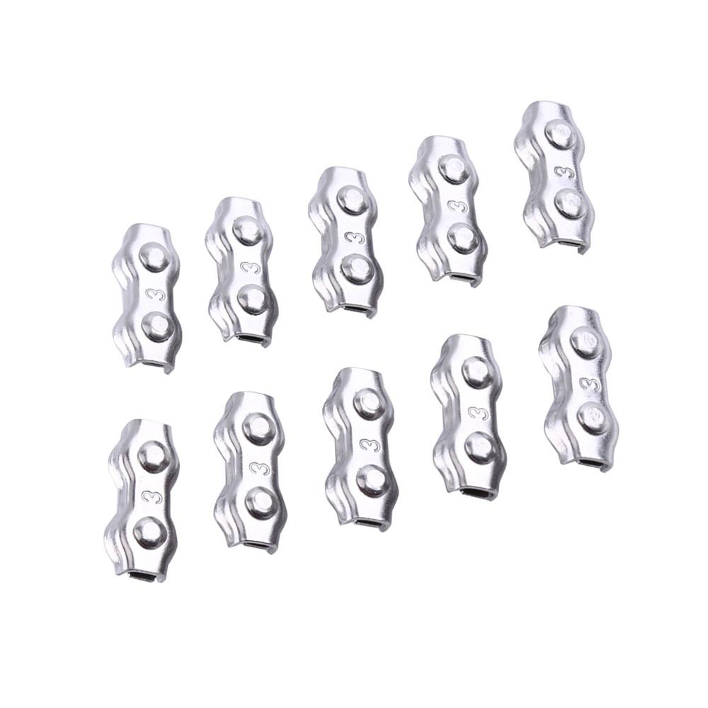 10pcs Stainless Steel M3 Duplex Clips Sturdy Design Wire Rope Clips  Cable Management