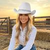 Sparkling Western Cowboy Hat Rhinestone Decoration Top Hat Elegant Felt Fedora Hat  Women