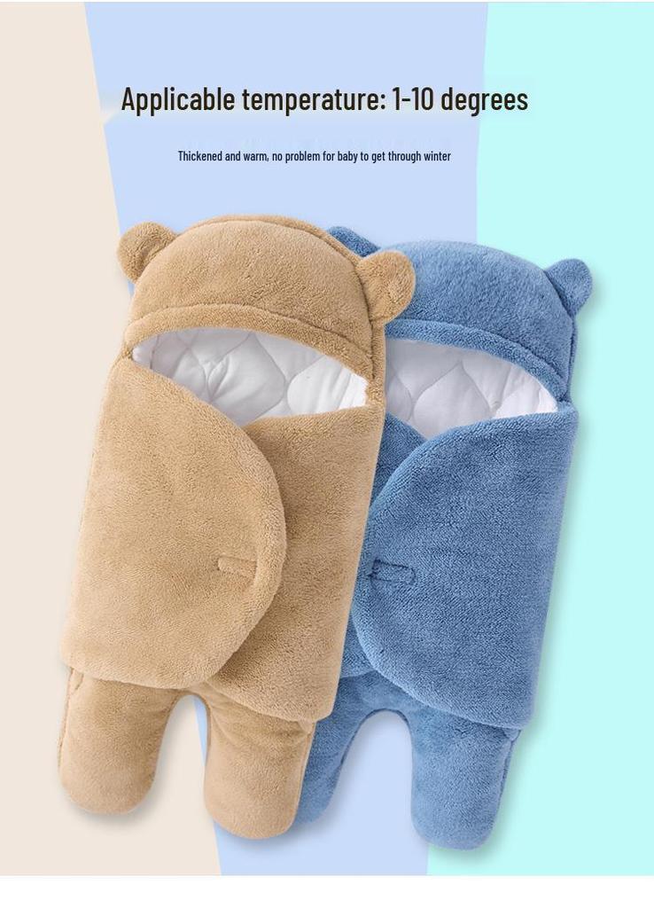 Thickened Anti-Startle Baby Swaddle for Newborn - All-Season Wrap-around Style