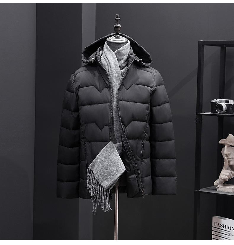 Padded men's clothing new light and thin winter padded jacket stand-up collar thickened warm fashion casual boys business jacket