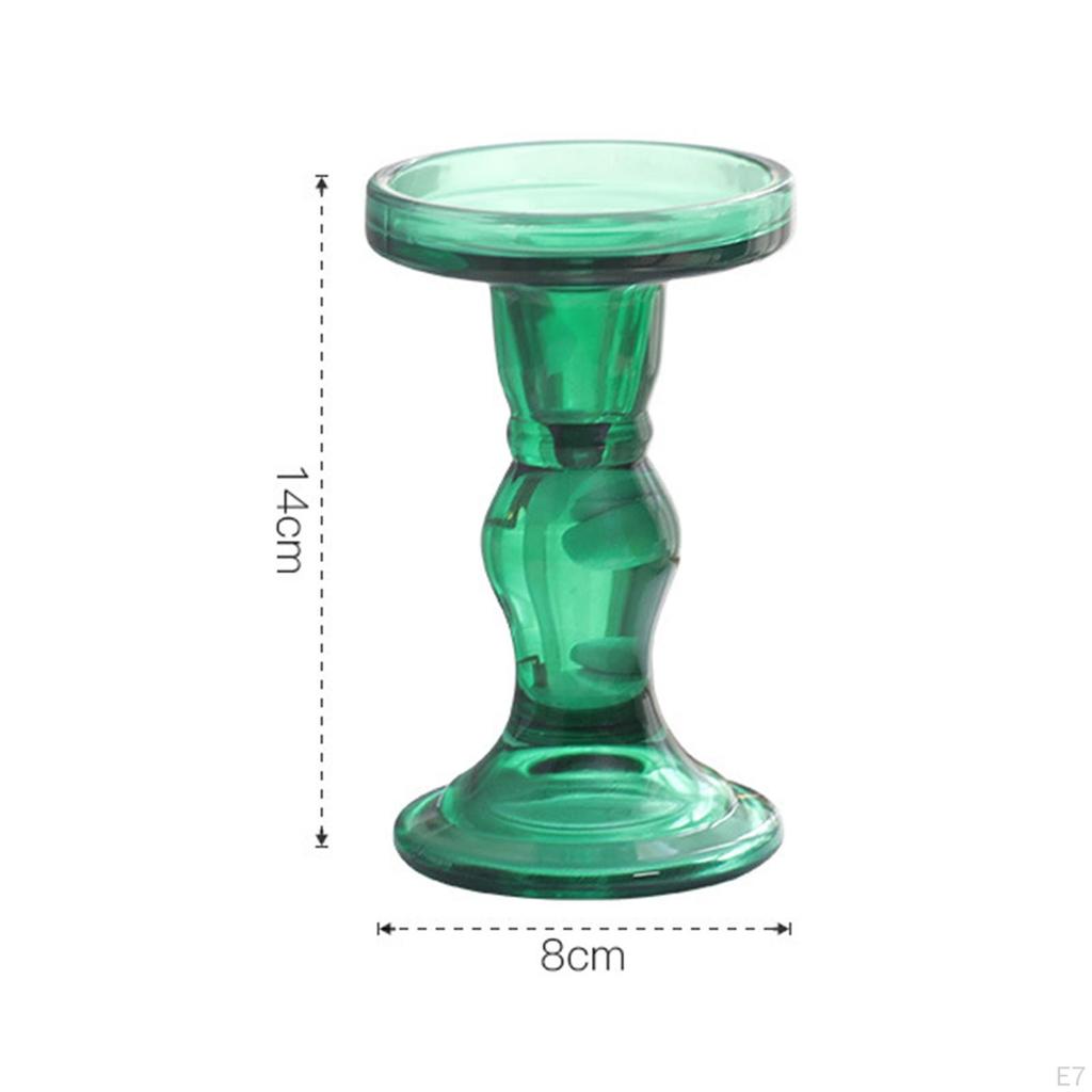 Glass Candle Holder Elegant Design Candlestick for Dinner Table Dining Room Decor
