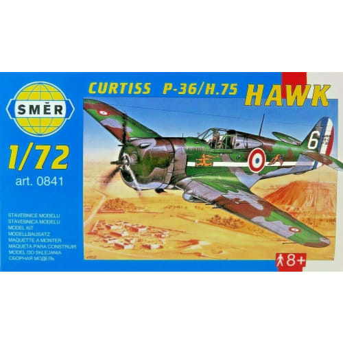 SEMAR 1/72 American Curtiss P-36/H.75 Hawk Fighter Plastic Model Kit (SME72841)