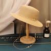 With Seashell Beaded Chain Straw Hat Sun Protection Sunshade Hat New Sunscreen Hat  Women Girls