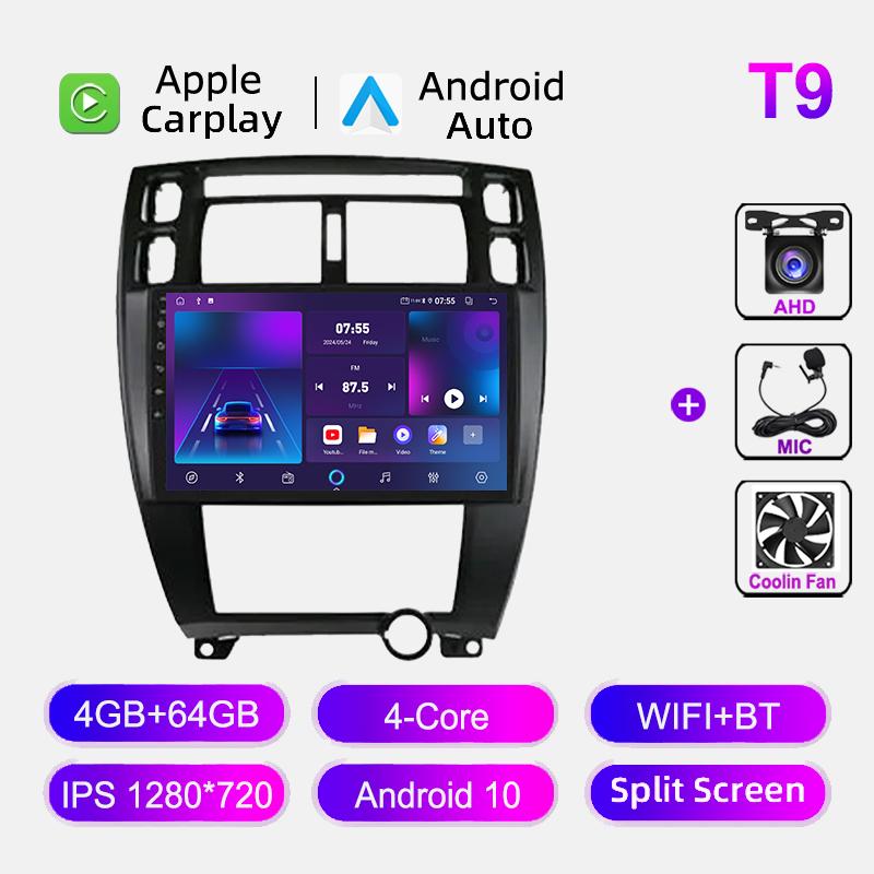 10 Inch For Hyundai Tucson 2006-2013 Car Radio Navigation GPS Stereo Auto 4G+Wifi Multimedia Video Player CarPlay Head Unit FM