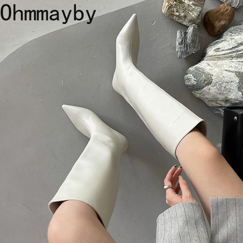 Autumn Winter Street Style Low Heels Pointed Toe Women Knee High Boots Elegant Party Prom Ladies Long Booties