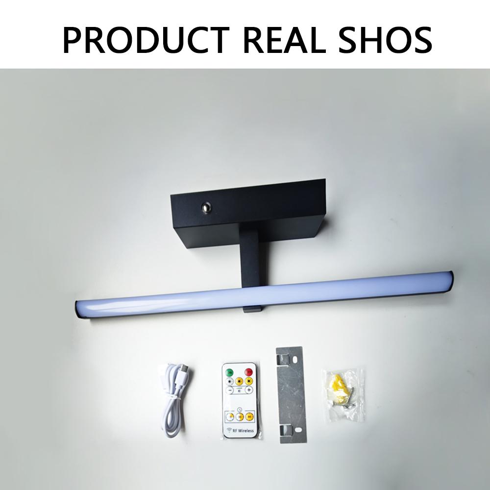 Modern LED Mirror Front Light USB Rechargeable Wiring Free For Bedroom Cloakroom Bathroom Mirror Restroom Indoor Lighting