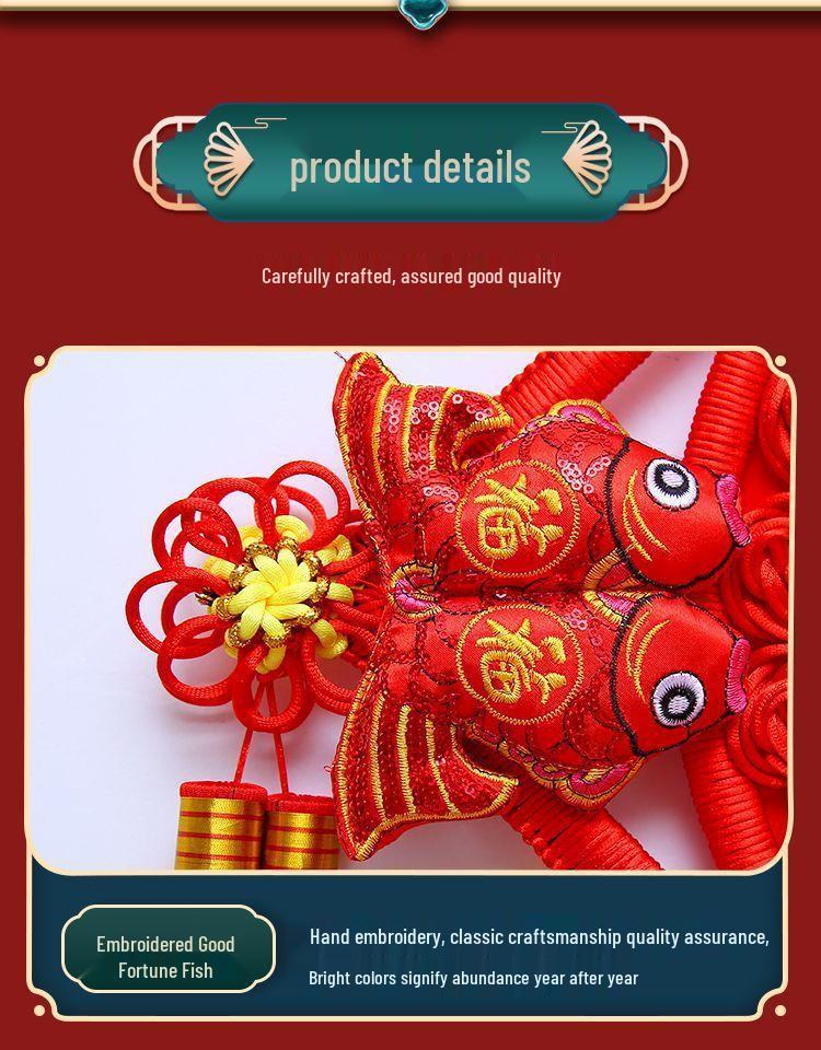 2025 High-End Chinese Knot Peace Fu Character Five Blessings Door Ornament for Living Room and Housewarming Decoration