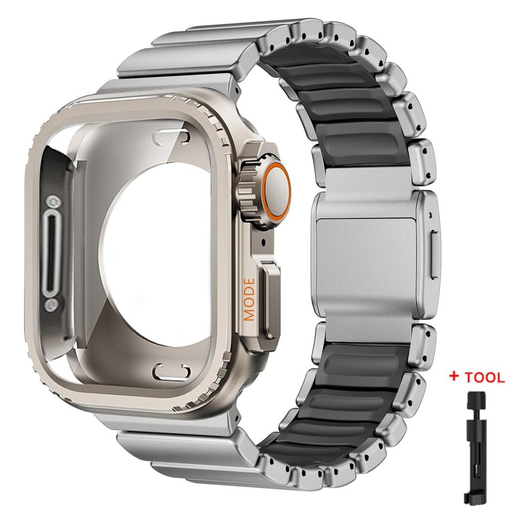 Rem+Boett i Rostfritt Stål / Titan för Apple Watch Ultra3 2 49mm 46 45mm 44 42mm Lyxarmband iWatch Serie 11 10 9 8 7 6