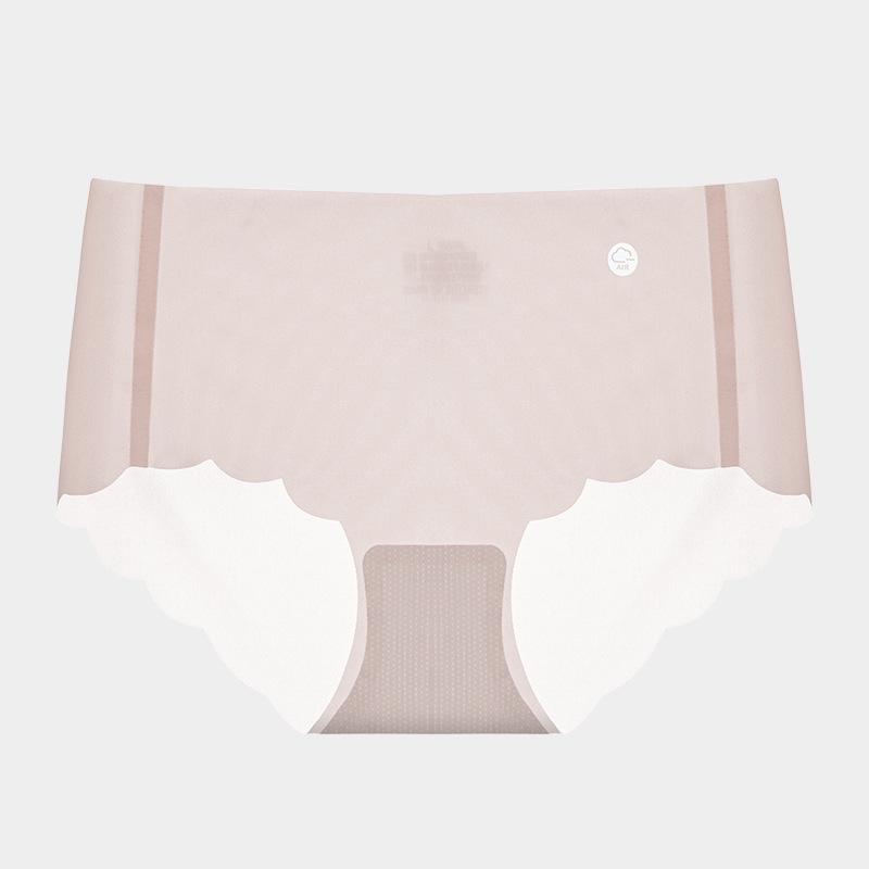 Culottes sans couture pour femme avec fond en soie antibactérienne - Respirantes, sans marques, en soie glacée fine, forme triangle, pour l'été