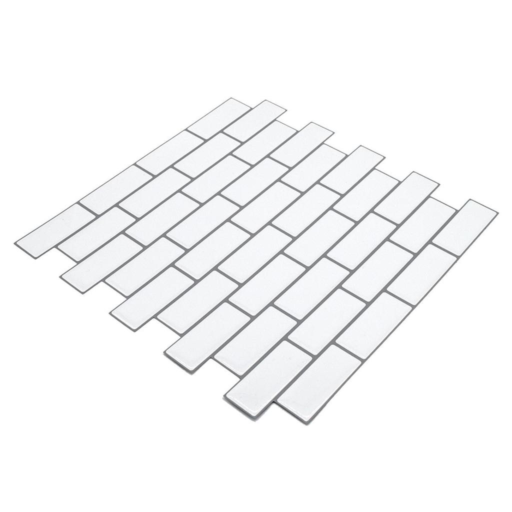 10Pcs/Set 25x25cm Self Adhesive Waterproof Heatproof Vinyl Wallpaper 3D Peel and Stick Subway Tiles
