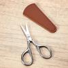 Small Precision Scissors Stainless Steel Facial Grooming Straight Tip Snips Professional Beauty Vintage Eyebrows Clippers Kit with Leather Case for