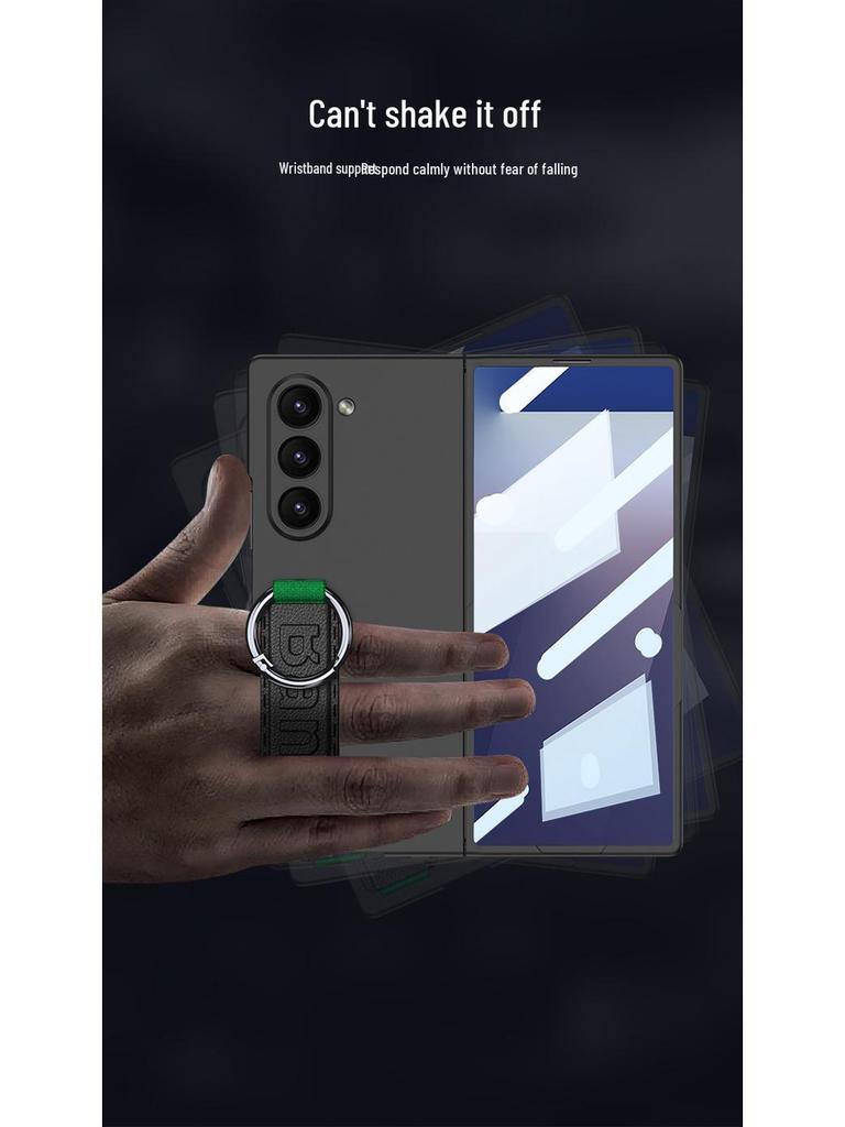Samsung Z Fold7 Silicone Case with Elastic Wristband - Premium Foldable Phone Cover