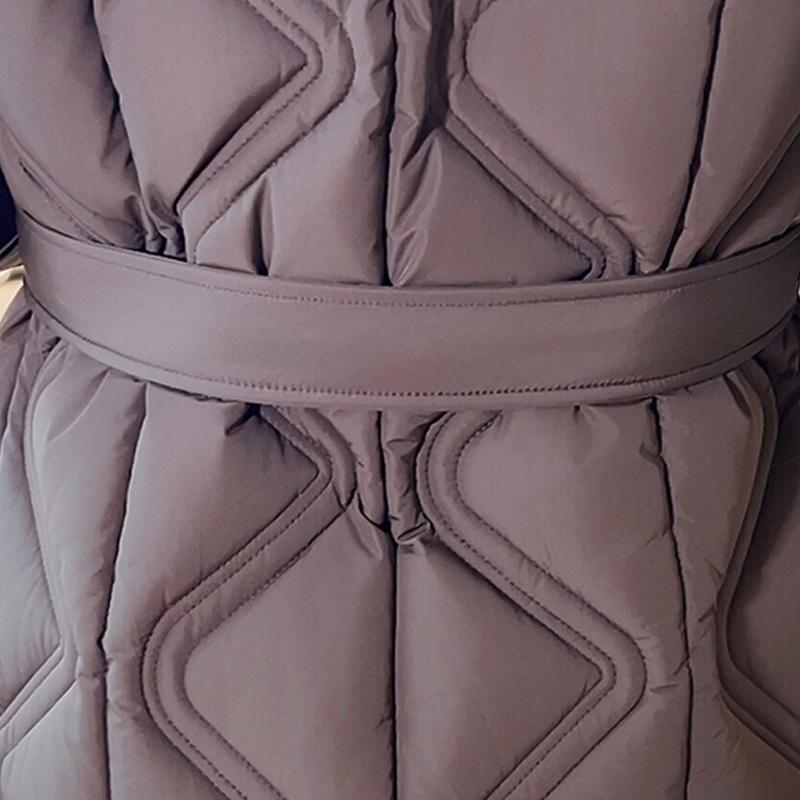 Plus Size L-7XL Fashion Winter Coat Female Long Parkas Faux Fur Hooded Loose Thick Women's Jackets With Belt